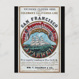 Californië Farwell Clipper zeilschip 1900 Briefkaart