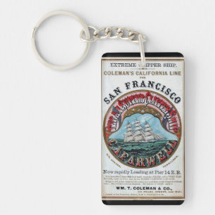 Californië Farwell Clipper zeilschip 1900 Sleutelhanger