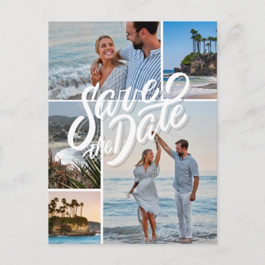 Californië Foto Strand Bruiloft Save the Date Aankondigingskaart (Voorkant)