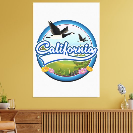 Californië Ganzen vakantie logo Canvas Afdruk (Insitu (Woonkamer))