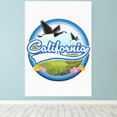 Californië Ganzen vakantie logo Canvas Afdruk (Insitu (Houten vloer))