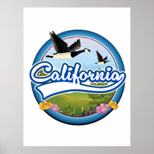 Californië Ganzen vakantie logo Poster