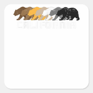 Californië Gay Beer verontrust Vierkante Sticker