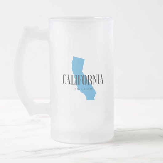 Californië geboren en opgefokt matglas bierpul (Links)