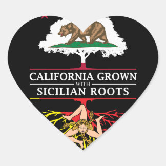 Californië gekweekt met Siciliaanse wortels Hart Sticker