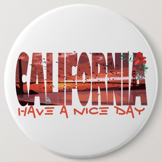 Californië - geniet van een prettige dag Button (Voorkant)