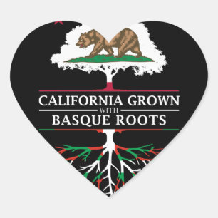 Californië geteeld met Baskische wortels Hart Sticker