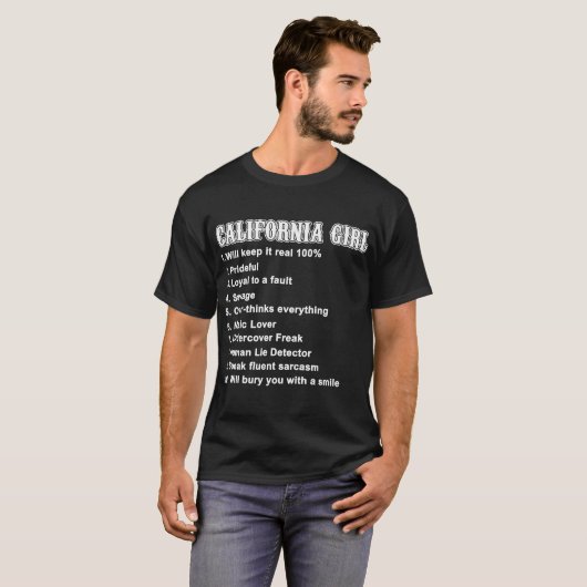 californië girl houdt het echt 100 % vol trots . t-shirt (Voorkant volledig)