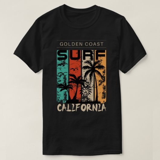 Californië Golden Coast,  Sunset Graphic T-shirt (Design voorkant)