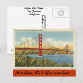 Californië, Golden Gate Bridge Briefkaart (Voorkant / Achterkant)