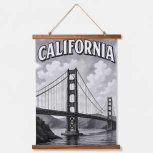 Californië Golden Gate Bridge Vintage Muurkunst Hangend Wandkleed
