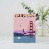 Californië Golden Gate Bridge Zonsondergang Briefkaart (Staand voorkant)