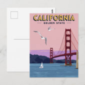 Californië Golden Gate Bridge Zonsondergang Briefkaart (Voorkant / Achterkant)