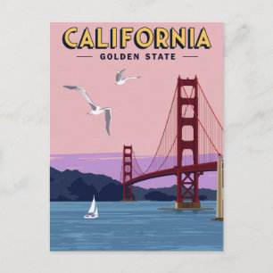 Californië Golden Gate Bridge Zonsondergang Briefkaart