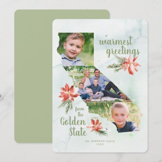 Californië Golden State Kaart Vakantie 3 Foto Kaar (Voorkant / Achterkant)