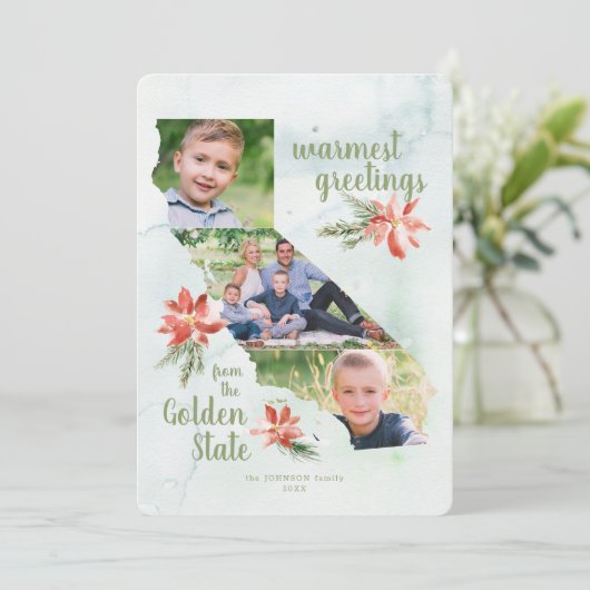 Californië Golden State Kaart Vakantie 3 Foto Kaar (Staand voorkant)