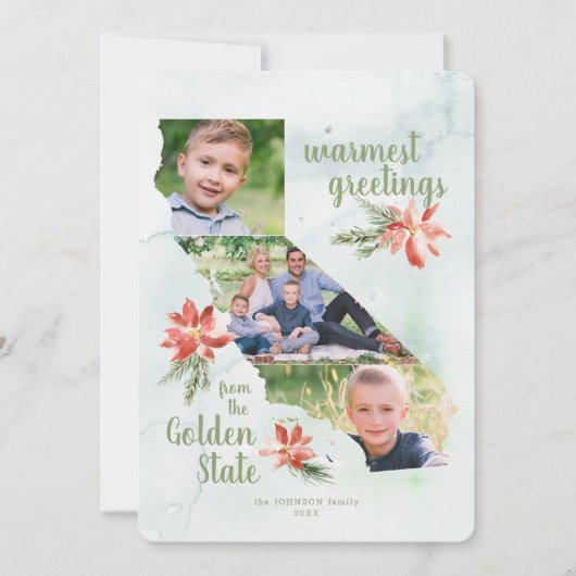 Californië Golden State Kaart Vakantie 3 Foto Kaar (Voorkant)