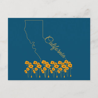 Californië Golden State Poppy Floral Briefkaart