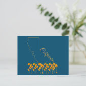 Californië Golden State Poppy Floral Briefkaart (Staand voorkant)