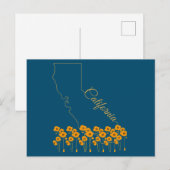 Californië Golden State Poppy Floral Briefkaart (Voorkant / Achterkant)