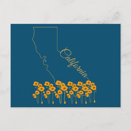 Californië Golden State Poppy Floral Briefkaart (Voorkant)