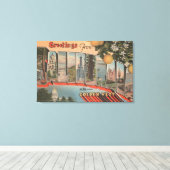 Californië (Golden West) Grote lettertjes Canvas Afdruk (Insitu (Houten vloer))