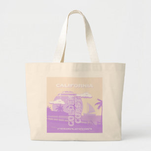 Californië, Gouden Kust, Reiskunst, Preppy Grote Tote Bag