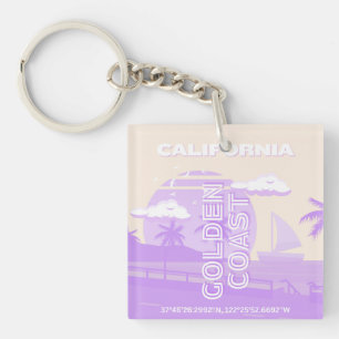 Californië, Gouden Kust, Reiskunst, Preppy Sleutelhanger