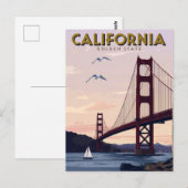Californië Gouden Staat Briefkaart (Voorkant / Achterkant)