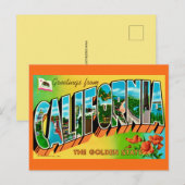 Californië Gouden Staat Postkaart (Voorkant / Achterkant)