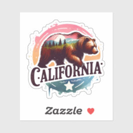 Californië, Grizzly Beer, Sticker
