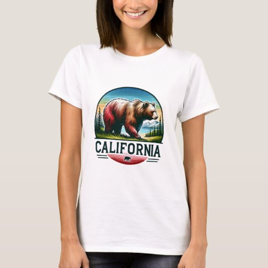 Californië, Grizzly Beer, T-shirt (Voorkant)