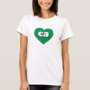Californië-groen hart - ik hou van ca t-shirt