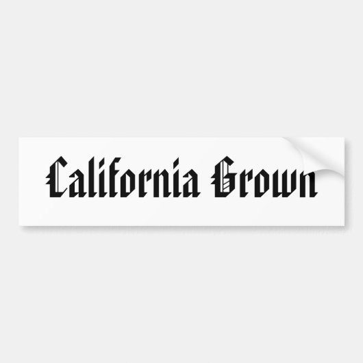 Californië Grown Bumpersticker (Voorkant)