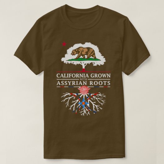 Californië Grown with Assyrian Roots T-shirt (Design voorkant)