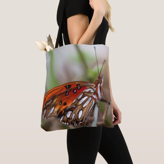 Californië Gulf Fritillary Butterfly Tote Bag (Dichtbij)