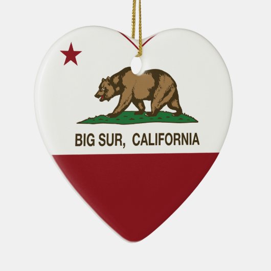 californië heeft een groot hart keramisch ornament (Rechts)