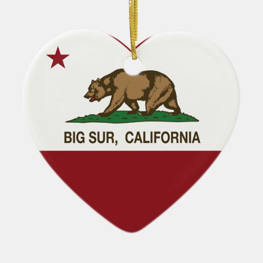 californië heeft een groot hart keramisch ornament (Voorkant)