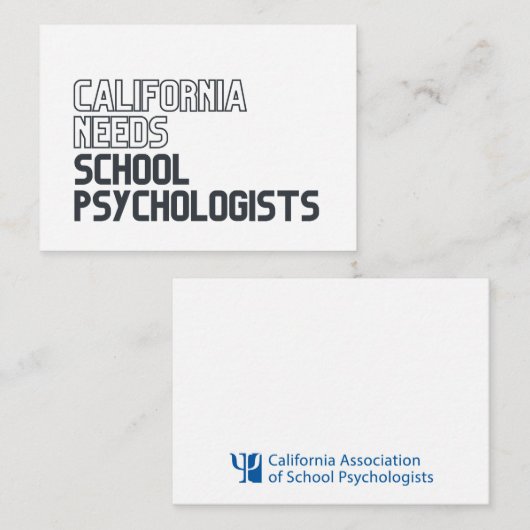 Californië heeft schoolpsychologen aantekeningen o notitiekaartje (Voorkant / Achterkant)