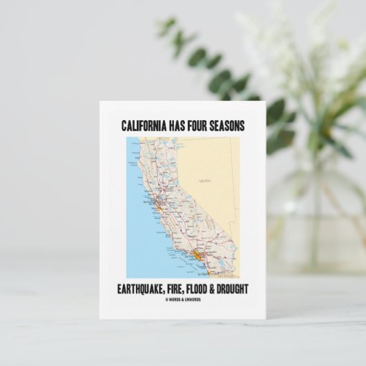 Californië heeft vier seizoenen door de aardbeving briefkaart (Staand voorkant)