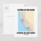 Californië heeft vier seizoenen door de aardbeving briefkaart (Voorkant / Achterkant)