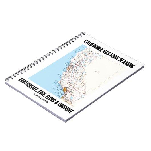 Californië heeft vier seizoenen door de aardbeving notitieboek (Linkerzijde)