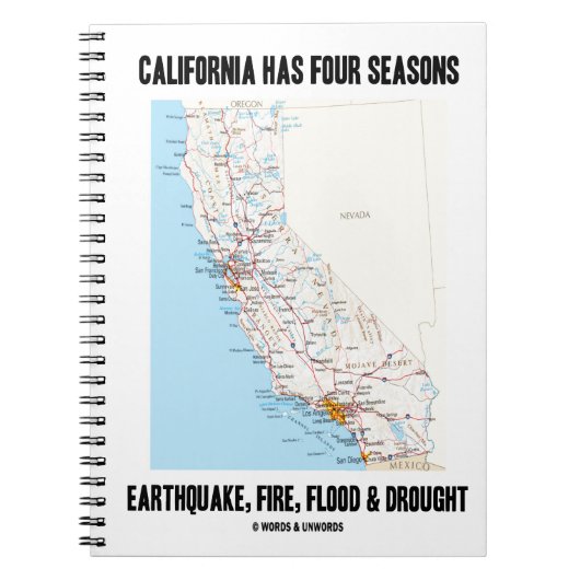 Californië heeft vier seizoenen door de aardbeving notitieboek (Voorkant)