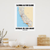 Californië heeft vier seizoenen door de aardbeving poster (Keuken)