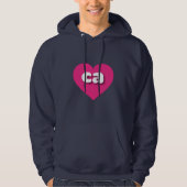 Californië heet roze hart - Ik hou van ca Hoodie (Voorkant)