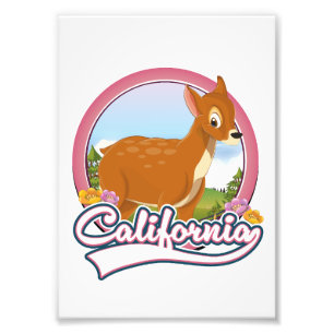 Californië herten vakantie logo foto afdruk