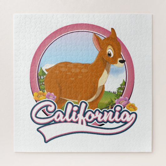 Californië Herten vakantie logo Legpuzzel (Verticaal)