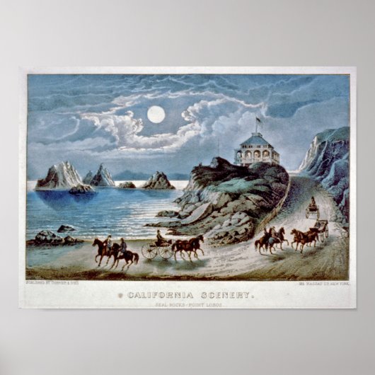 Californië-hertog: Segelrots-punt Lobos Poster (Voorkant)