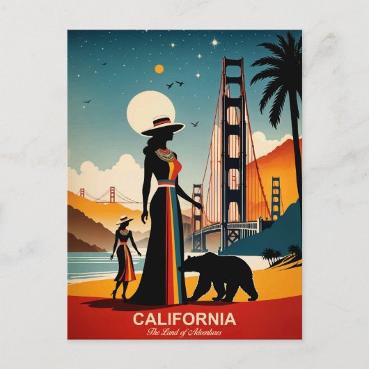 Californië: het land van de avonturen briefkaart (Voorkant)
