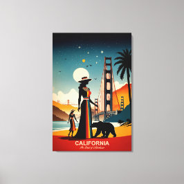 Californië: het land van de avonturen canvas afdruk